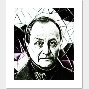 Auguste Comte Black and White Portrait | Auguste Comte Artwork 3 Posters and Art